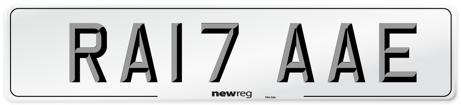 RA17 AAE Number Plate from New Reg